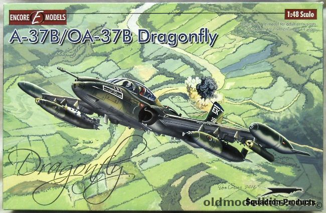 Encore 1/48 A-37B OA37B Dragonfly - USAF 8th Special Ops Capt John Lamb Bien Hoa Vietnam 1971 / Pennsylvania Air National Guard 103rd FS 1987 / Fuerza Aero Dominicana Escuadron de Combate San Isidro Air Base 2000, 48002 plastic model kit