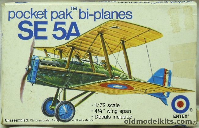 Entex 1/72 SE-5A Scout, 8463E-69 plastic model kit