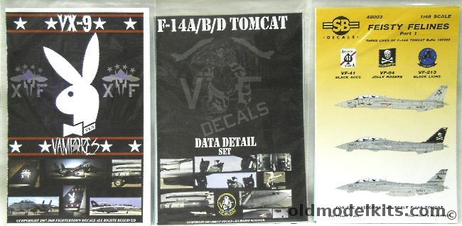 Fightertown Decals 1/48 VX-9 Vandy Vampires / SB Decals Feisty Felines The 3 Lives of F-14A BuNo 160390 / VF-Decals F-14A/B/D Tomcat Data Detail Decals plastic model kit