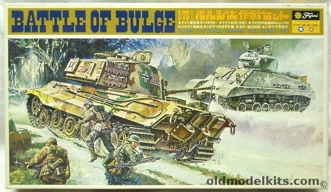 Fujimi 1/76 Battle of The Bulge Diorama Set No. 1 Tiger II / Sherman / Troops / Base / Trees, 700 plastic model kit