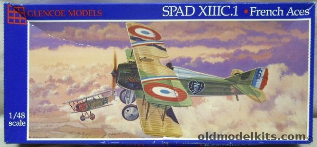 Glencoe 1/48 Spad XIIIC.1 - 7 French Aces and 1 Italian Ace Markings - (Spad XIII ex Aurora), 05118 plastic model kit