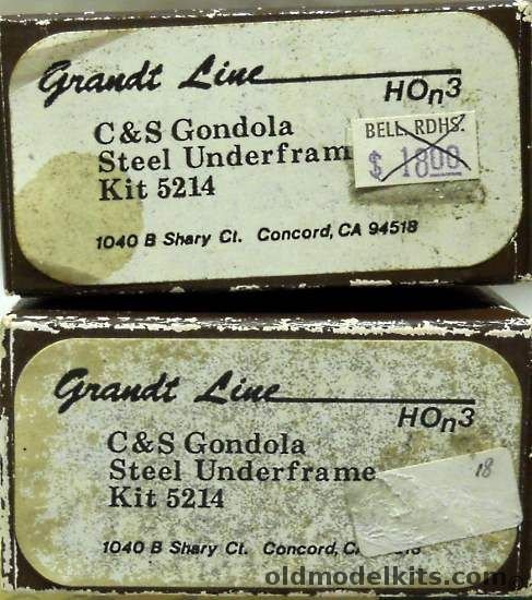 Grandt Line 1/87 TWO C&S Gondolas Steel Underframe With Trucks HOn3 Narrow Gauge, 5214 plastic model kit