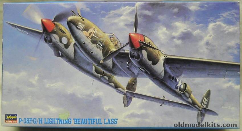 Hasegawa 1/48 P-38F/G/H Lightning Beautiful Lass - P-38 / P-38F / P-38G /  P-38H, JT3