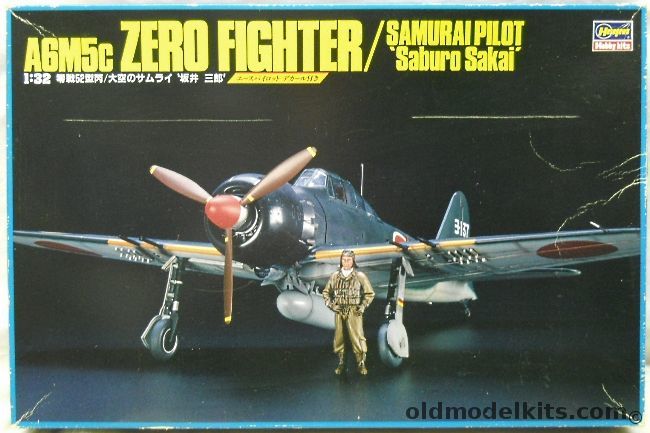 Hasegawa 1/32 Mitsubishi A6M5C Zero Fighter Samuai Pilot Saburo Sakai - Yokosuka 1945 / T. Iwamoto 252nd FG Mohara Feb. 1945 / T. Tanimizu 203rd FG Kagoshima June 1945, SP34 plastic model kit