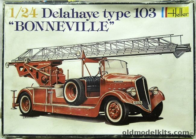 Heller 1/24 1939 Delahaye Type 103 Bonneville Fire Engine Ladder Truck, 780 plastic model kit