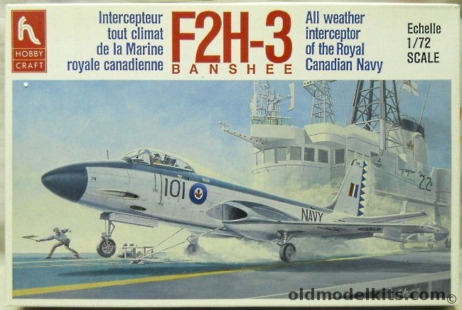 Hobby Craft 1/72 TWO McDonnell F2H-3 Banshee Kits - Royal Canadian Navy or US Navy - (F2H3), HC1397 plastic model kit