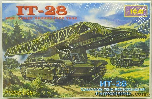 ICM 1/35 IT-28 WWII Soviet Bridgelayer Tank, 35081 plastic model kit