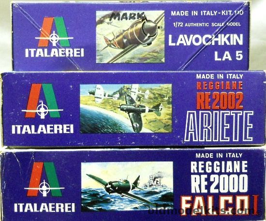 Italaerei 1/72 TWO Reggiane Re-2000 Falco / TWO Lavochkin LA-5 / TWO Reggiane RE-2002 Ariete, 105 plastic model kit