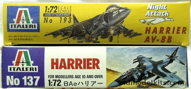 Italeri 1/72 SALE!!  AV-8B Night Attack Harrier II And AV-8B Super Harrier - USMC or Harrier GR Mk5 RAF, 137 plastic model kit