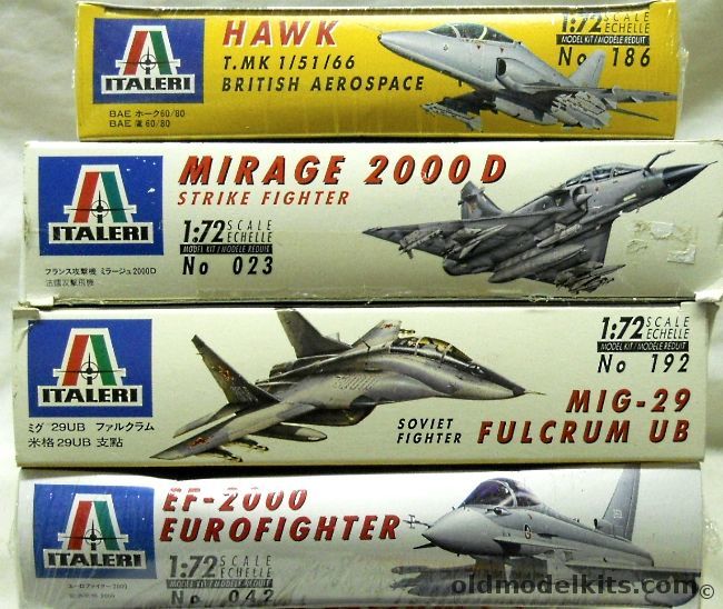 Italeri 1/72 British Aerospace Hawk T.Mk1/51/66  / Mirage 2000D / Mig-29 Fulcrum / EF-2000 Eurofighter, 186 plastic model kit