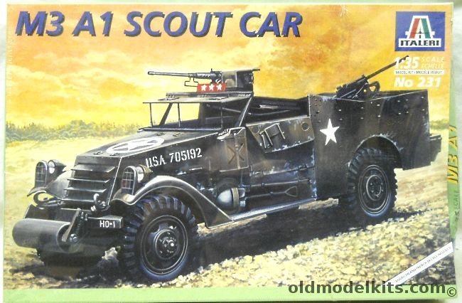 Italeri 1/35 M3A1 Scout Car - USA Or France, 231 plastic model kit