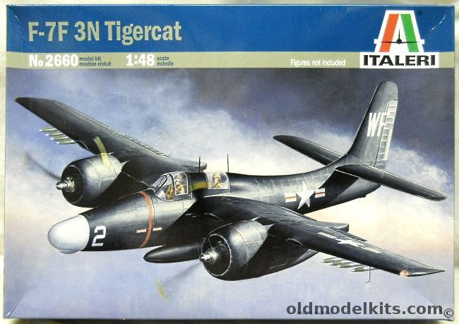 Italeri 1/48 Grumman F7F-3N Tigercat Night Figher- US Marines VMF(N)413 Kangnung Korea Winter 1851-52 / VMF(N)542 Kimpo Korea Sept 1950 / VMF(N)513 Pyontaek Korea 1952 / VMF(N)534 Miramar Naval Air Station May 1946 - (F7F3N), 2660 plastic model kit