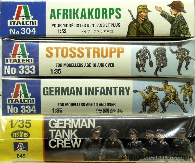 Italeri 1/35 Afrikakorps / Stossstrupp / German Infantry / Testors German Tank Crew, 304 plastic model kit