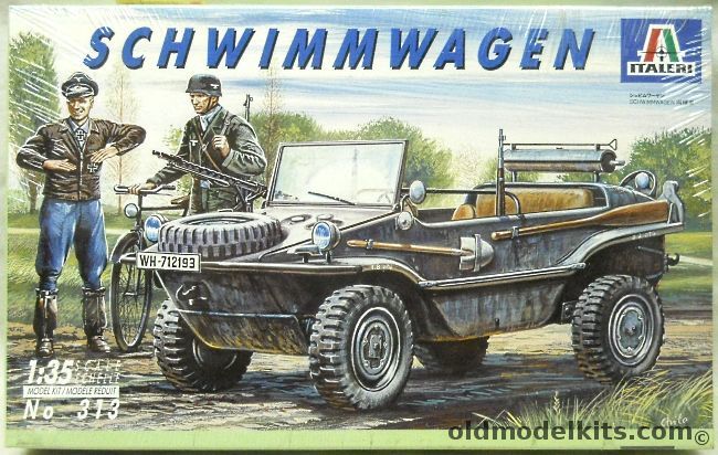 Italeri 1/35 Schwimmwagen With 3 Soldiers Bicycle And Accessories, 313 plastic model kit