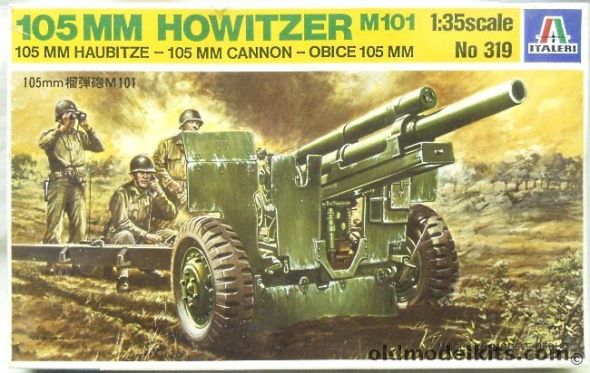 Italeri 1/35 M101 105mm Howitzer, 319 plastic model kit