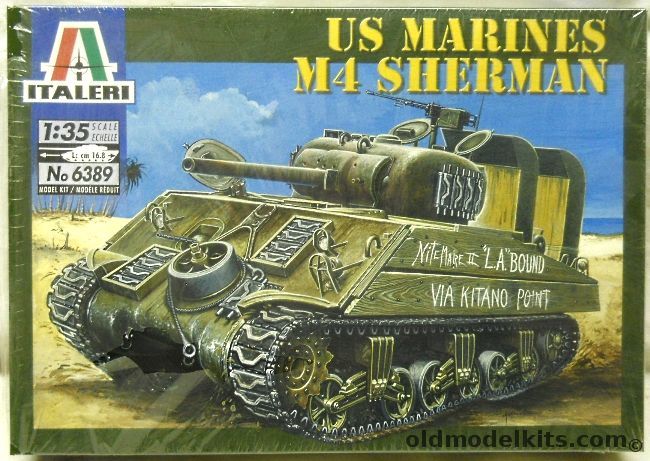 Italeri 1/35 US Marines M4 Sherman Tank, 6389 plastic model kit