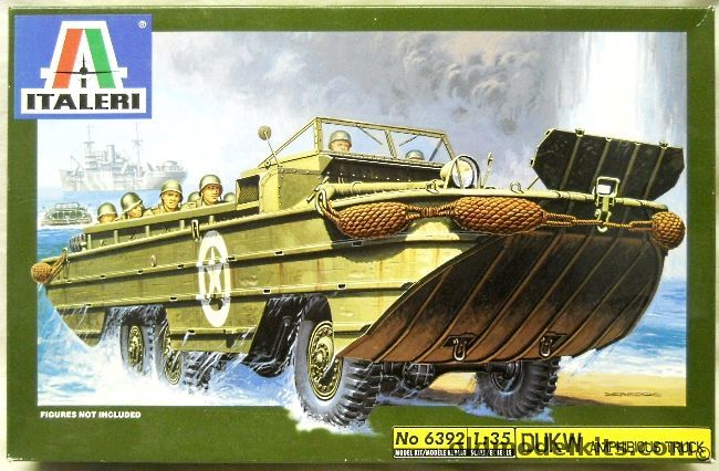 Italeri 1/35 DUKW Amphibious Truck - US Army Normandy 1944 / US Army Germany 1945 / US Marines Iwo Jima 1945, 6392 plastic model kit