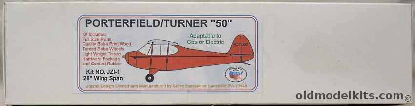 Jorzak Porterfield / Turner 50 - 28 Inch Wingspan For Rubber / Gas / Electric Flight, JZI-1 plastic model kit