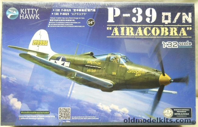 Kitty Hawk 1/32 Bell P-39 Q/N Airacobra, KH32013 plastic model kit