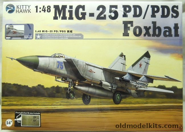 Kitty Hawk 1/48 Mig-25 PD/PDS Foxbat - Russia / Ukranian Air Force / Iraqi Air Force, KH80119 plastic model kit