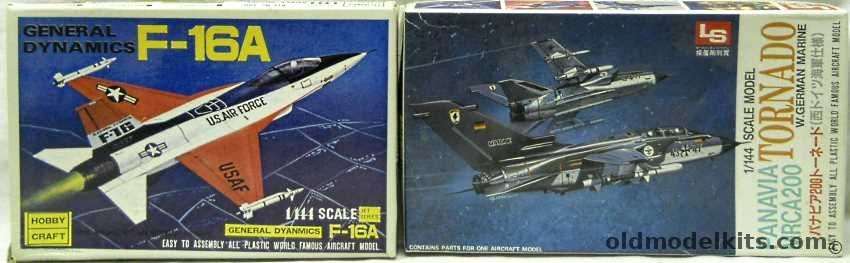 LS 1/144 Panavia MRCA 200 Tornado and Hobby Craft General Dynamics F-16A Fighting Falcon, 1035 plastic model kit