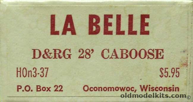 La Belle 1/87 D&RG 28 Foot Caboose HOn3 Narrow Gauge - Craftsman Model, HOn3-37 plastic model kit