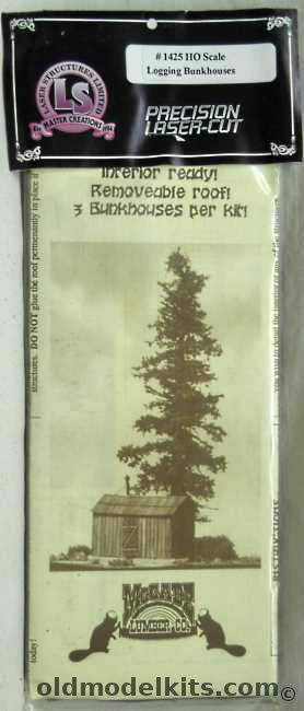 Laser Structures Ltd 1/87 Three Logging Bunkhouses - HO Scale Craftsman - Bagged, 1425 plastic model kit