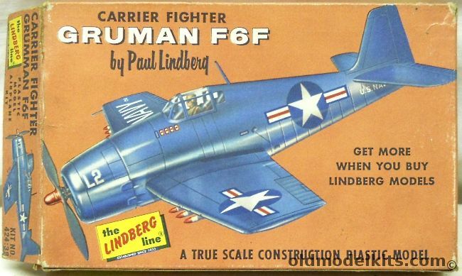 Lindberg 1/96 Grumman F6F Hellcat  Carrier Fighter, 424-39 plastic model kit