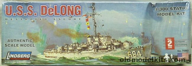 Lindberg 1/300 USS DeLong DE684 Destroyer Escort (Rudderow Class), 70863 plastic model kit