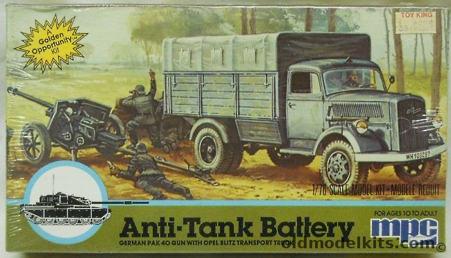 MPC 1/76 Anti-Tank Battery German Pak 30 Gun With Opel Blitz Transport Truck And Four Crew Figures, 1-6203 plastic model kit