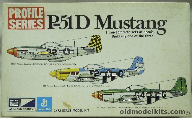 MPC 1/72 P-51D Mustang Profile Series - USAF 317th FS 325 FG 15th AF Vicenzu Italy /  375th FS 361 FG 8th AF Little Walden Herts / 363 FS 357 FG 8th AF Leiston Suffolk UK, 2-1116-100 plastic model kit