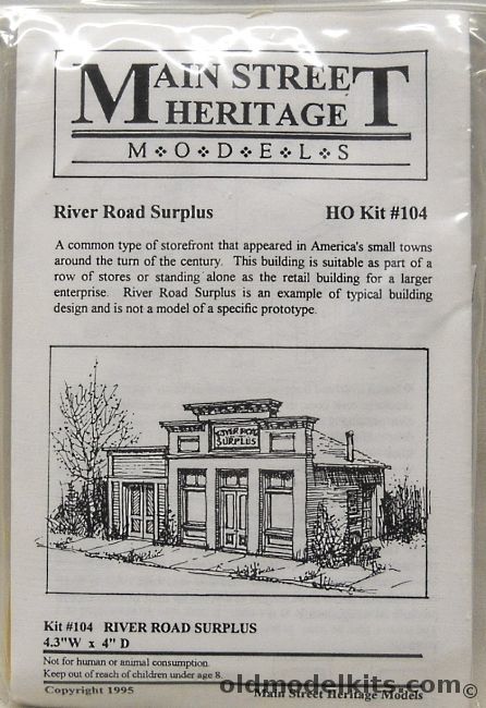 Main Street Heritage 1/87 River Road Surplus Store - HO Scale - Bagged, 104 plastic model kit