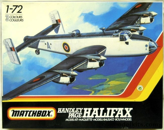 Matchbox 1/72 Handley Page Halifax GRII Series IA / B.MkI/II - 58 Sq Coastal command Wales 1943 / 76 Sq RAF Yorks (P/O Christoper Cheshire's Aircraft) / 10th Sq RAF Yorks 1942, 40604 plastic model kit