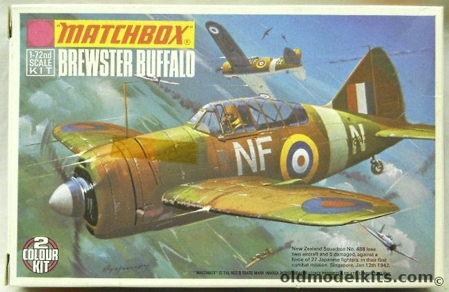 Matchbox 1/72 Brewster F2A Buffalo / B339D - New Zealand or Dutch East Indies Air Force, PK-24 plastic model kit