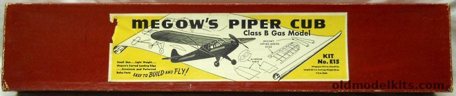 Megow Piper Cub Class B 52.75 Inch Wingspan Gas Flying Aircraft, E15 plastic model kit