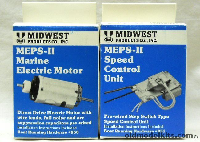 Midwest 850 MEPS-II Marine Electric Motor And 851 MEPS-II Speed Control Unit plastic model kit