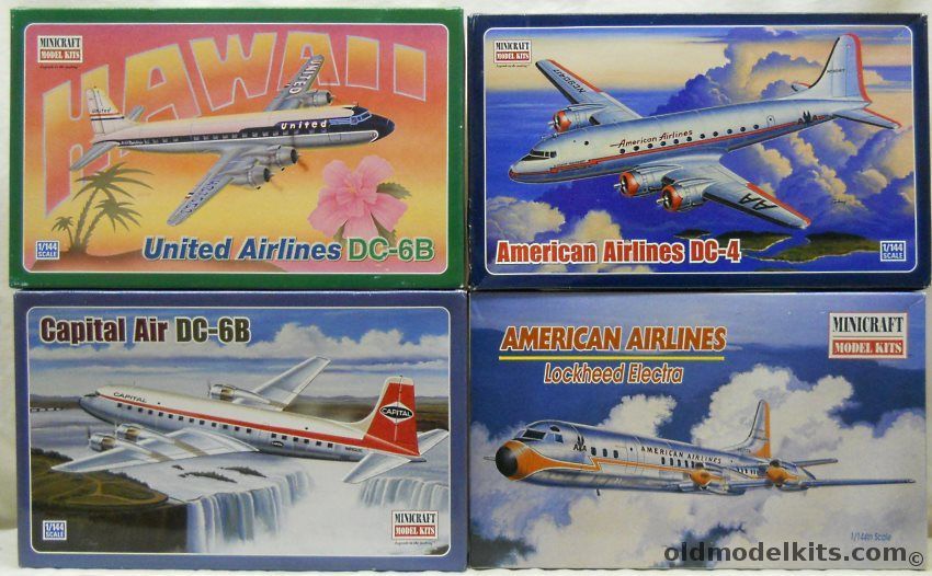 Minicraft 1/144 DC-6B Capital Air / DC-6B United Airlines / DC-4 American Airlines / Lockheed Electra American Airlines plastic model kit