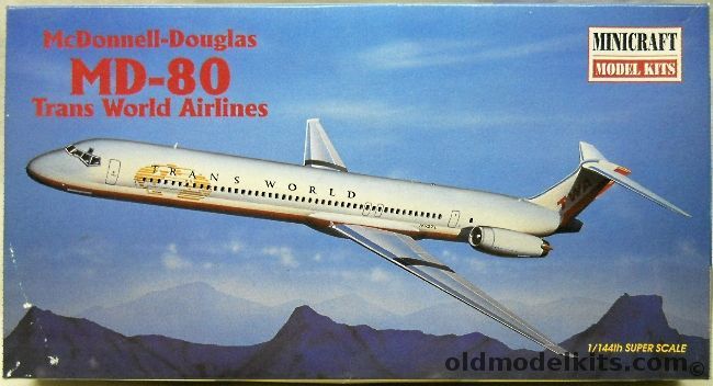 Minicraft 1/144 McDonnell Douglas MD-80 Trans World Airlines TWA, 14452 plastic model kit