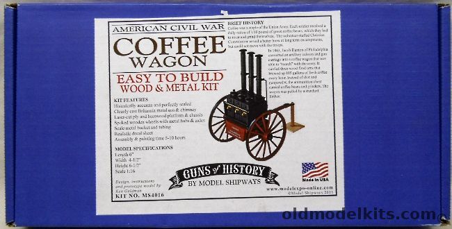 Model Shipways 1/16 American Civil War Union Coffee Wagon, MS4016 plastic model kit