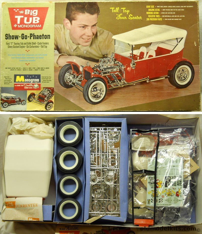 Monogram 1/8 The Big Tub Show Go Phaeton Ford T Touring Custom, PC86-1098 plastic model kit