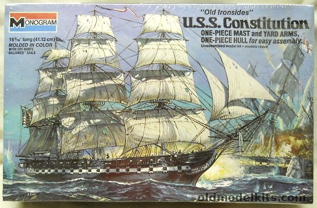 Monogram USS Constitution Old Ironsides Frigate, 3501 plastic model kit