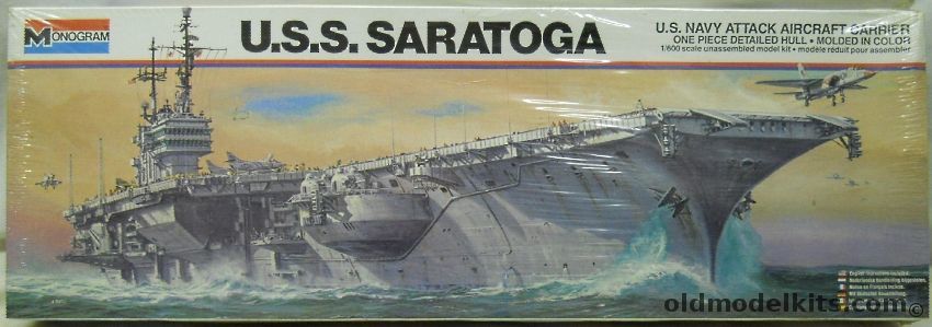 Monogram 1/600 USS Saratoga CV-60 Aircraft Carrier - (ex Aurora), 3505 plastic model kit