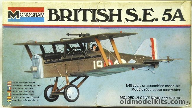 Monogram 1/48 British SE-5A - (ex Aurora), 5205 plastic model kit