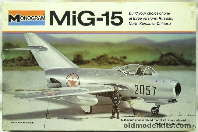 Monogram 1/48 Mig-15 - North Korean / Russian / Chinese Air Forces - White Box Issue, 5403 plastic model kit