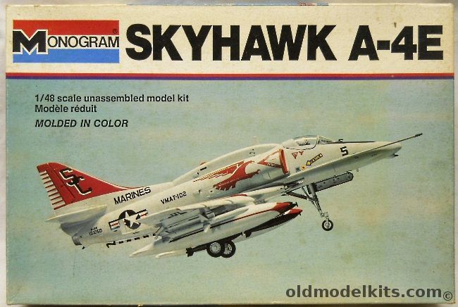 Monogram 1/48 Skyhawk A-4E - VMAT-102 Marines or VA-144 Navy, 5406 plastic model kit