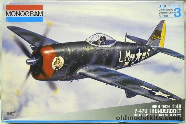 Monogram 1/48 High Tech P-47D Thunderbolt - With Photoetched Parts, 5487 plastic model kit