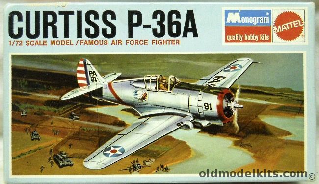 Monogram 1/72 Curtiss P-36A - Blue Box Issue, 6790 plastic model kit