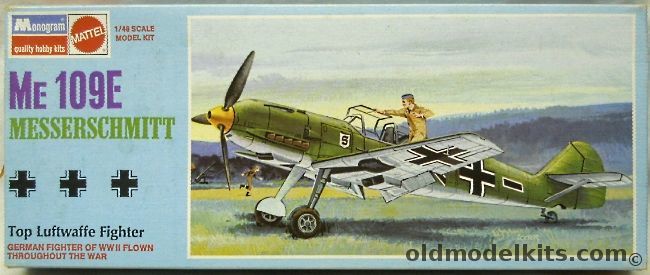 Monogram 1/48 Me-109 Messerschmitt (Bf-109) - Blue Box Issue, 6800 plastic model kit