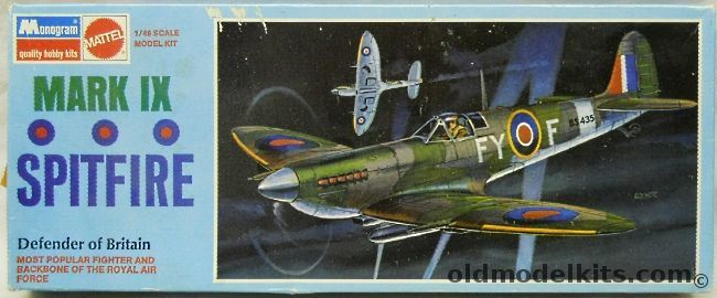 Monogram 1/48 Spitfire Mark IX - Blue Box Issue, 6801 plastic model kit