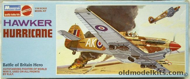 Monogram 1/48 Hawker Hurricane Mk IIA/Mk IIB/Mk IIC/Mk IID/Mk IV - Blue Box Issue, 6802 plastic model kit